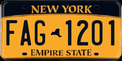 NY license plate FAG1201