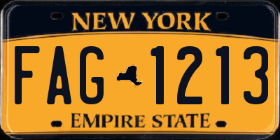 NY license plate FAG1213