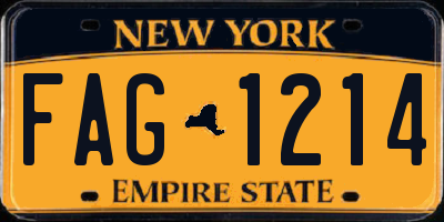 NY license plate FAG1214