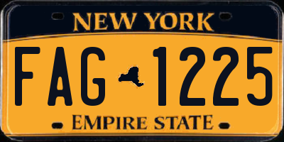 NY license plate FAG1225