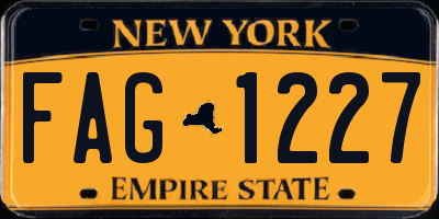 NY license plate FAG1227