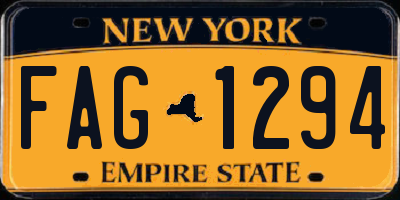 NY license plate FAG1294