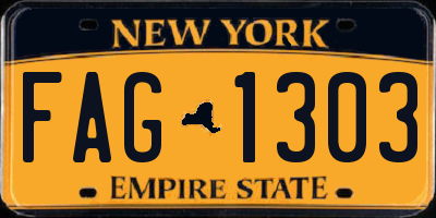 NY license plate FAG1303