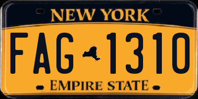 NY license plate FAG1310
