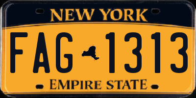 NY license plate FAG1313