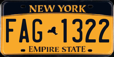 NY license plate FAG1322