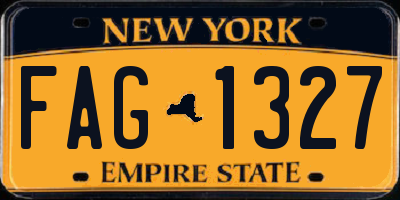 NY license plate FAG1327