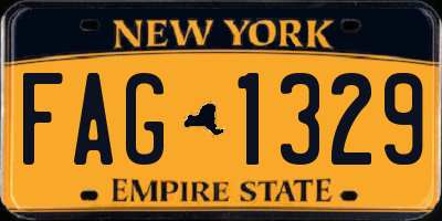 NY license plate FAG1329