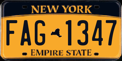 NY license plate FAG1347