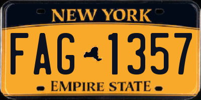 NY license plate FAG1357