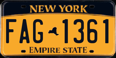 NY license plate FAG1361