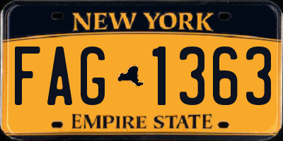 NY license plate FAG1363