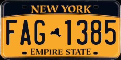 NY license plate FAG1385
