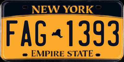 NY license plate FAG1393