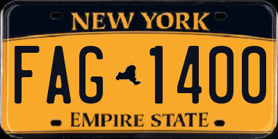 NY license plate FAG1400