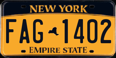 NY license plate FAG1402