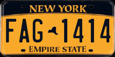 NY license plate FAG1414