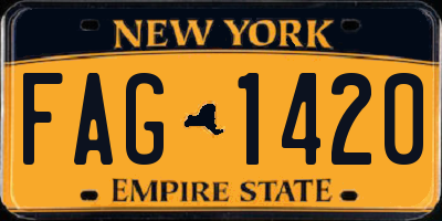 NY license plate FAG1420