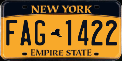 NY license plate FAG1422