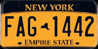 NY license plate FAG1442