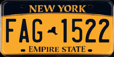 NY license plate FAG1522