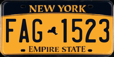 NY license plate FAG1523
