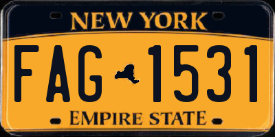 NY license plate FAG1531