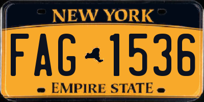 NY license plate FAG1536