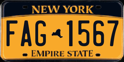 NY license plate FAG1567