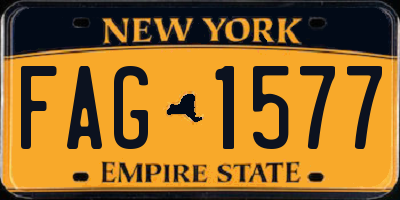 NY license plate FAG1577