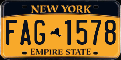 NY license plate FAG1578