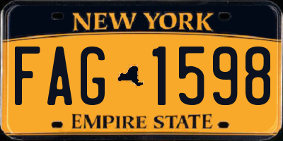 NY license plate FAG1598