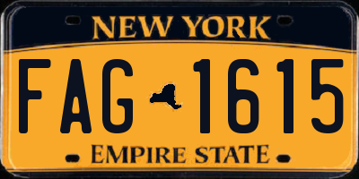 NY license plate FAG1615