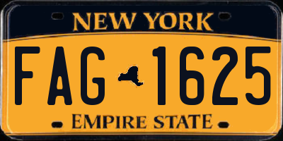 NY license plate FAG1625