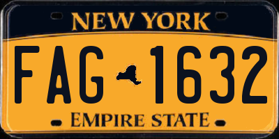 NY license plate FAG1632