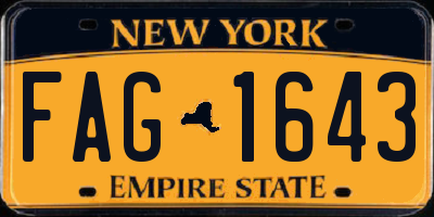 NY license plate FAG1643