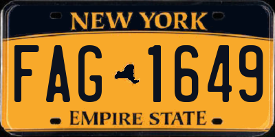 NY license plate FAG1649
