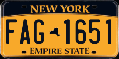 NY license plate FAG1651