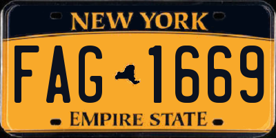 NY license plate FAG1669