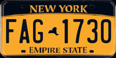 NY license plate FAG1730