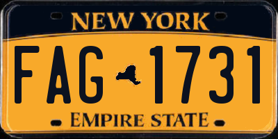 NY license plate FAG1731