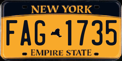NY license plate FAG1735