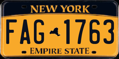 NY license plate FAG1763
