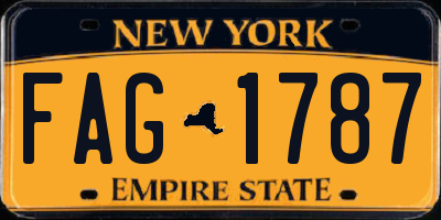 NY license plate FAG1787