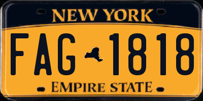 NY license plate FAG1818