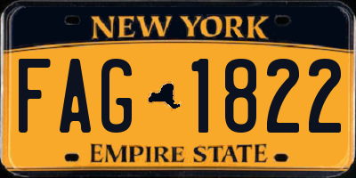 NY license plate FAG1822