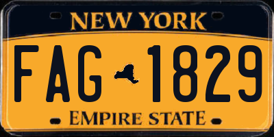 NY license plate FAG1829