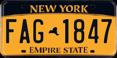 NY license plate FAG1847