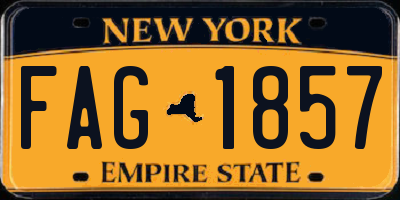 NY license plate FAG1857