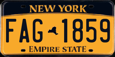 NY license plate FAG1859